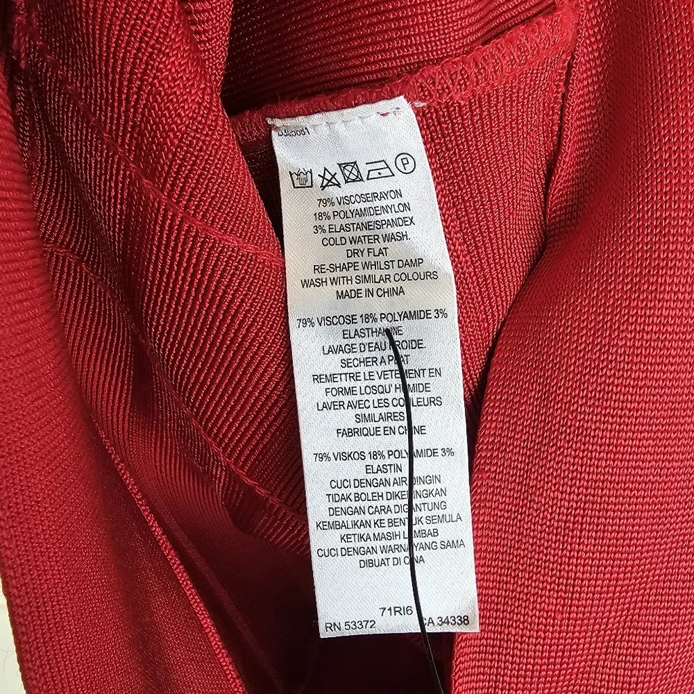 NWOT French Connection Bandage Red Mini Dress - size 2 - Picture 11 of 12